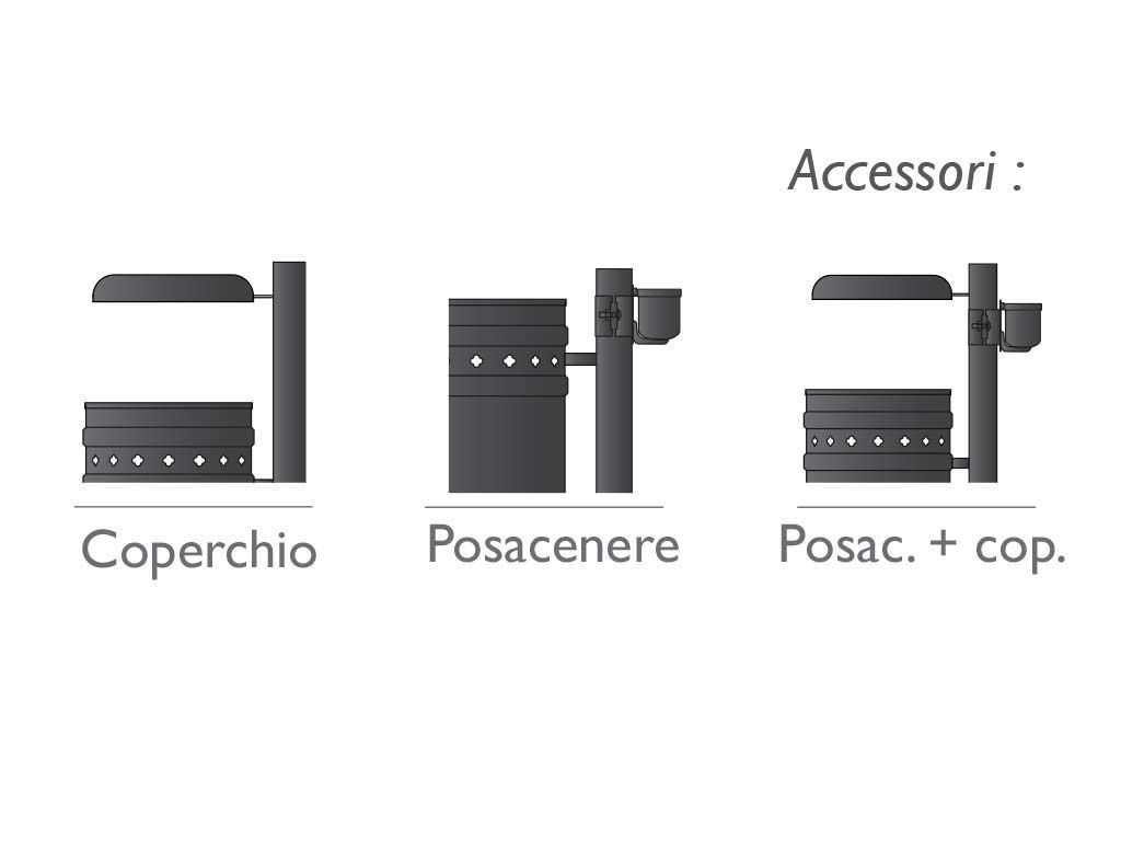 Cestino in acciaio e ghisa Mantegna accessori
