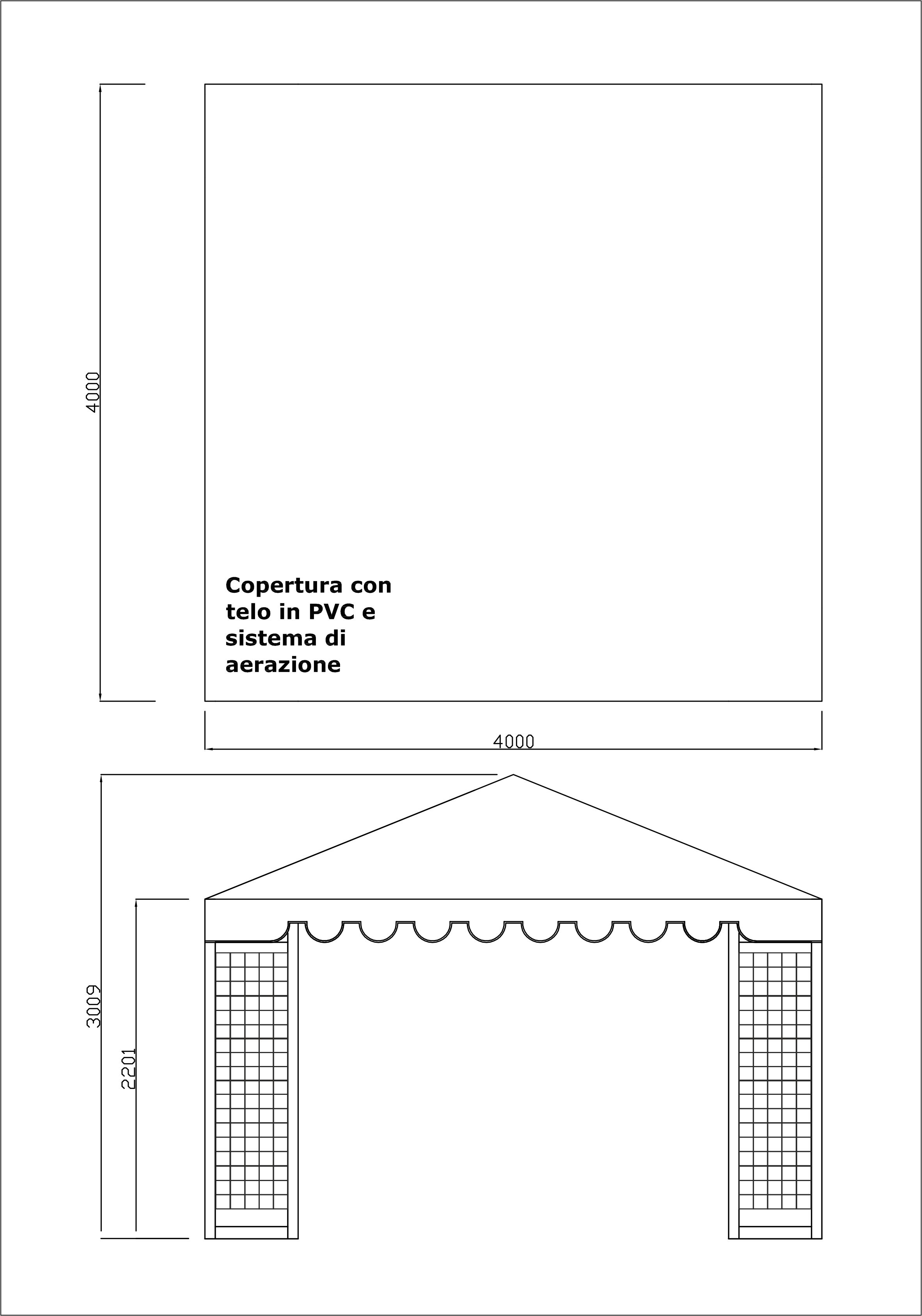 gazebo strongplast plet telo pvc frontale esterno