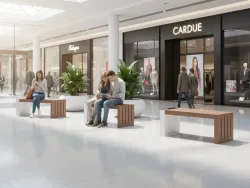 panca con plastica riciclata smart viva per centri commerciali foto.webp