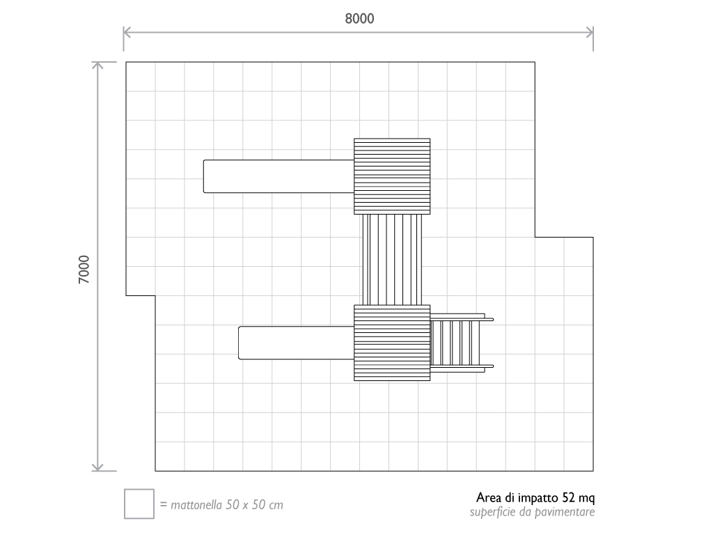 Torre combinada en plastico reciclado dimensione