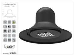 Lampara 630 e light in tiratura a lastra di alluminio