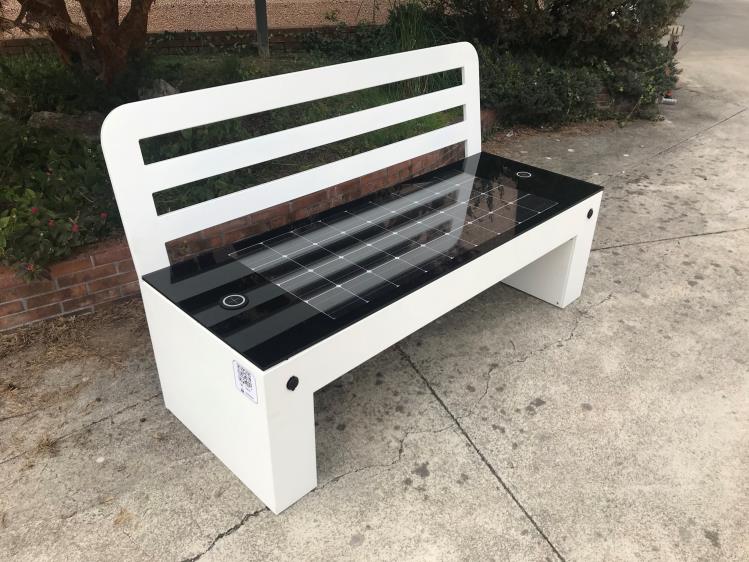 Smart bench with backrest