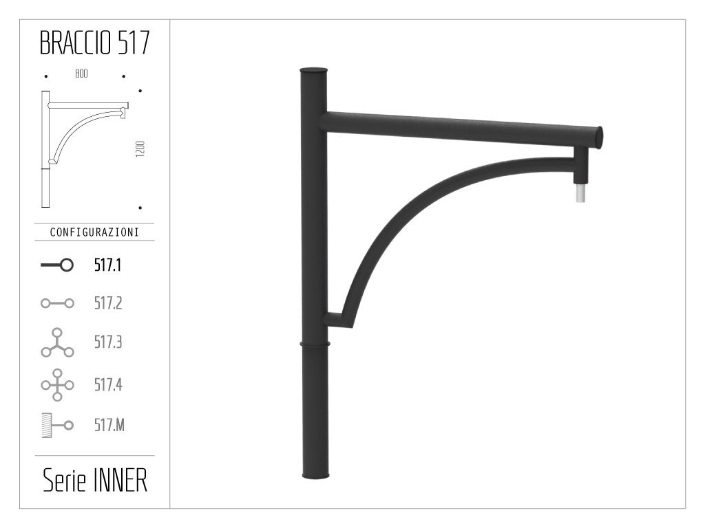 Braccio serie INNER con arco - singolo