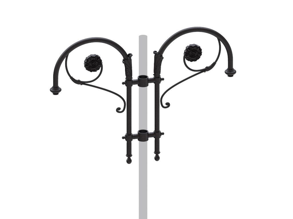 Cima a pastorale con doppio riccio ornamentale ed ornamenti floreali tipo Bernini doppio