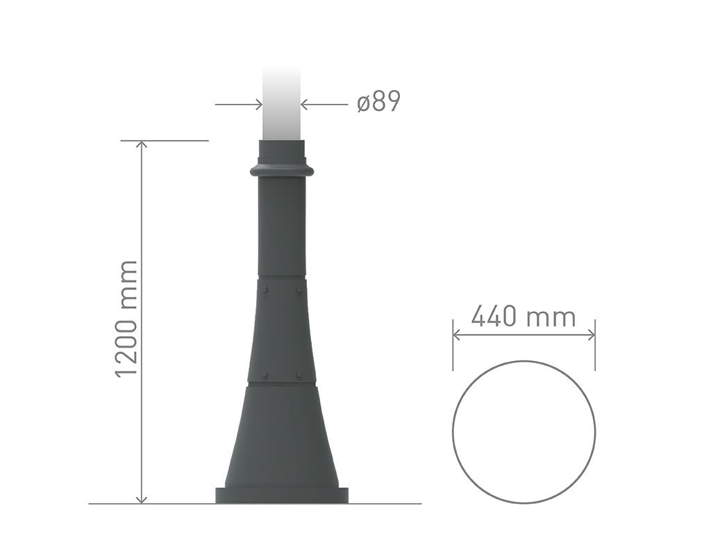 Base in ghisa UNI EN 1561 GJL250 o alluminio per pali in acciaio circolare piccola stile moderno