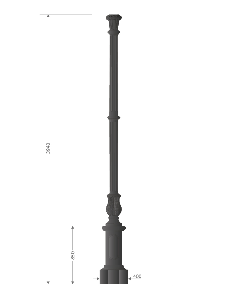 Palo grandissimo in ghisa con base 101G