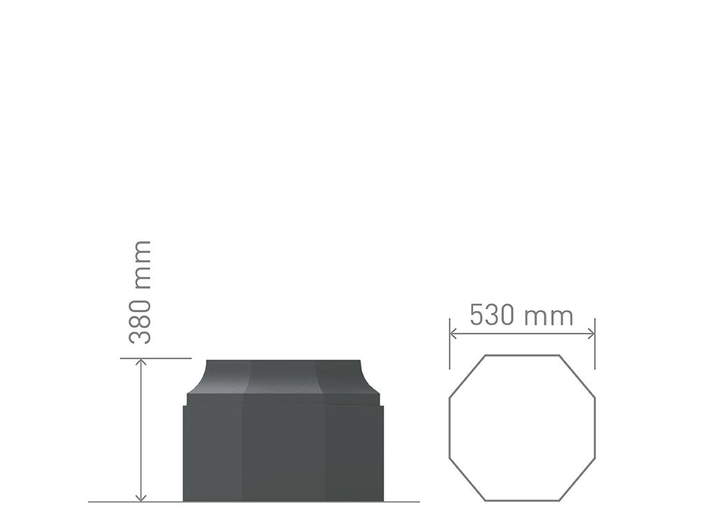 Sottobase per pali ottagonali grandi