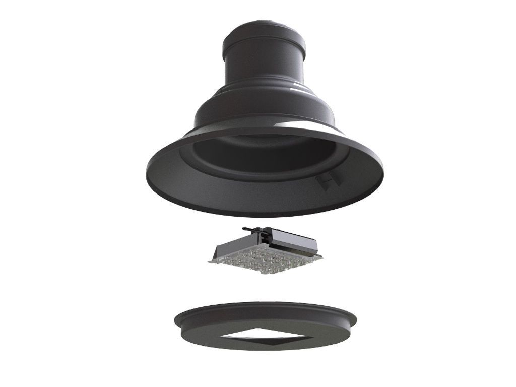 Lampara 632 in alluminio  esploso