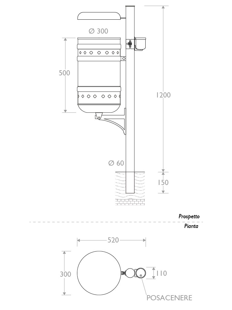 Misure Cestino Mantegna