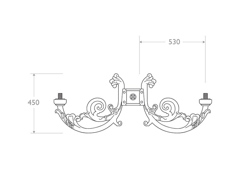 Cima in ghisa e alluminio Fidia dimensioni