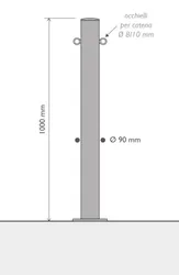 Misure Dissuasore Ticino con flangia e occhielli