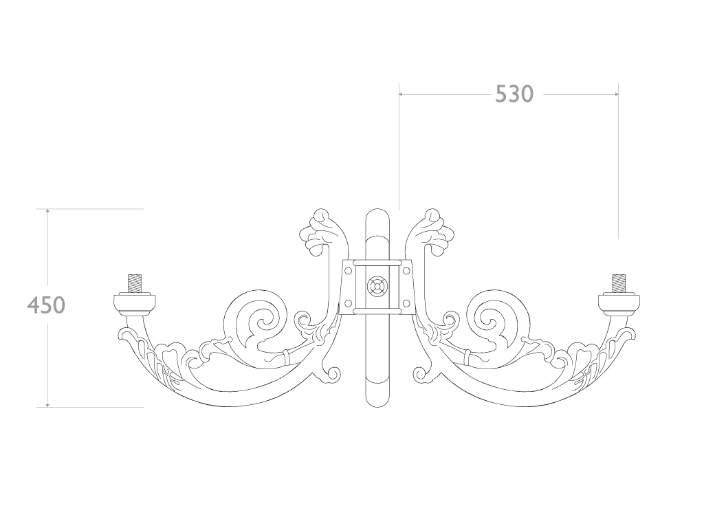 Cima in ghisa e alluminio Fidia tripla dimensioni