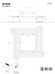 isola quadrata con fioriera plastica riciclata smart viva per centri commerciali misure 2d.webp
