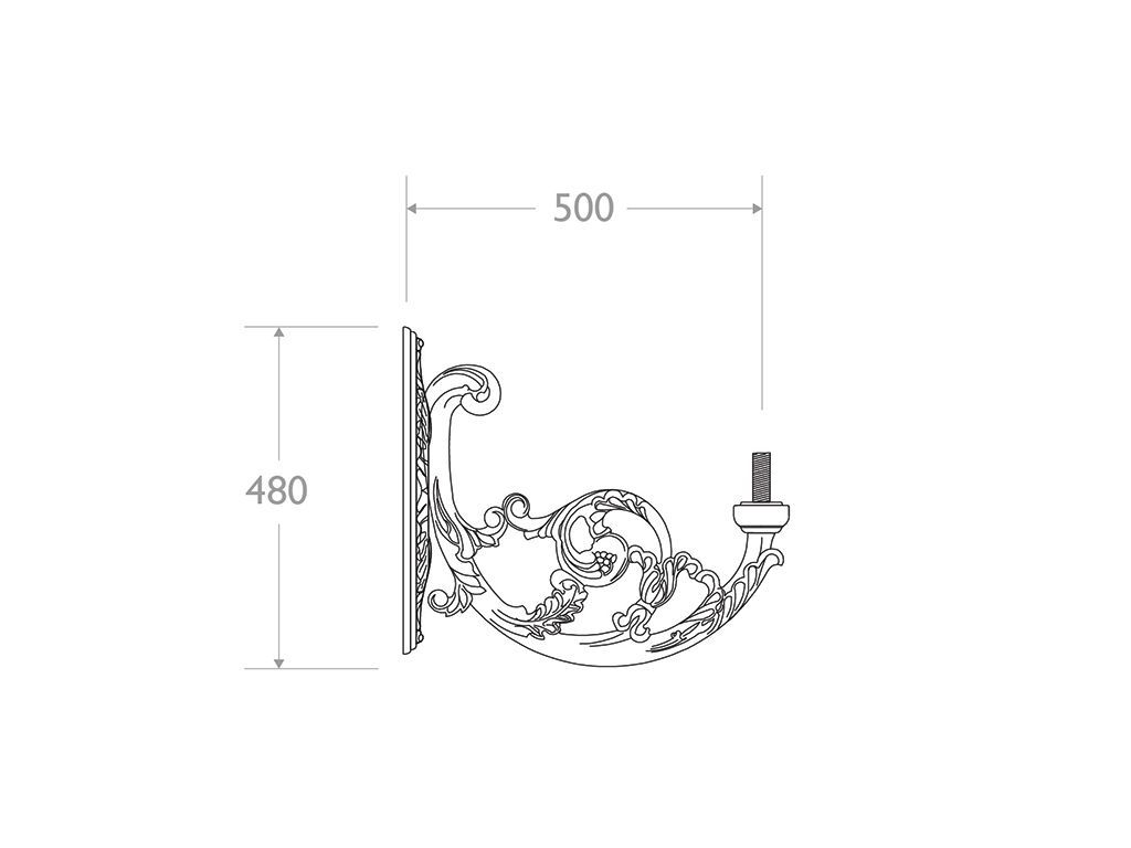 Mensola a muro in ghisa e alluminio tipo Corf?   dimensioni