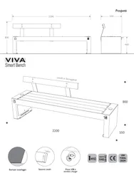 Panchina VIVA smart disegno tecnico