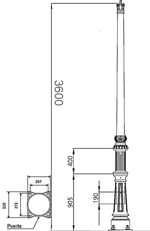 Pole villa  dimension