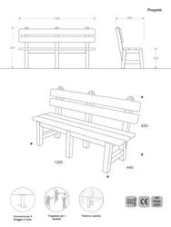 Prospetti e vista 3D panca baby in Strongplast