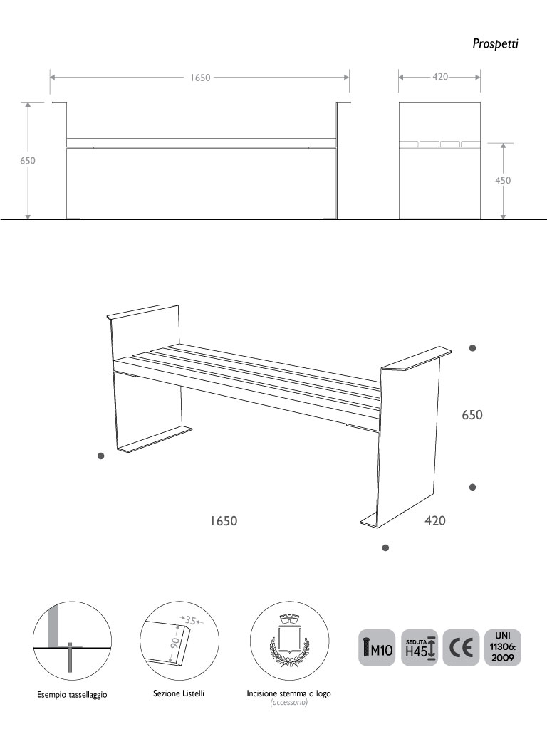 panchina moderna acciaio legno future misure.jpg