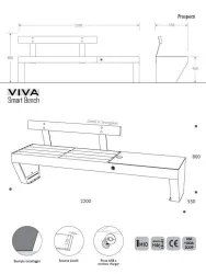 Panchina VIVA smart disegno tecnico