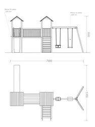 castello combinato dimensioni frontale