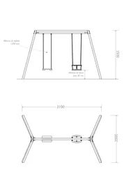 Altalena due posti misti in plastica riciclata dimensioni