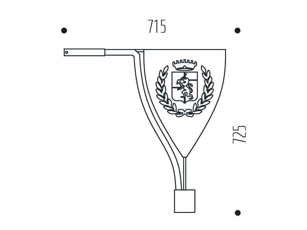 Testa palo per lampare TPLX4 dimensioni