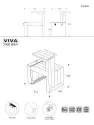 workstation con plastica riciclata smart viva per centri commerciali misure 2d.webp
